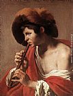 Boy Playing Flute by Hendrick Terbrugghen